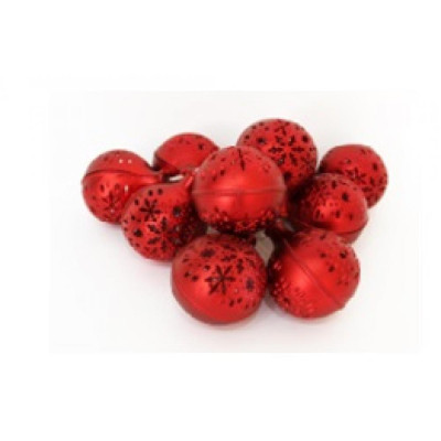 Гирлянда светодиодная  1,2 м 10 led 3*АА красные Шарики со снежинками Там там