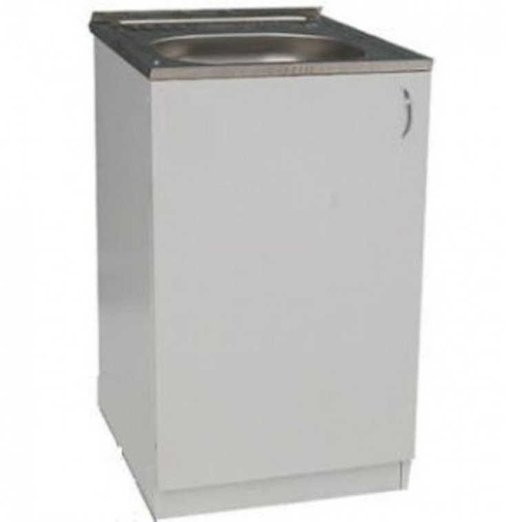 Тумба под нерж. мойку 50*50 белый, одна дверь (левая/правая) Домино (без мойки)