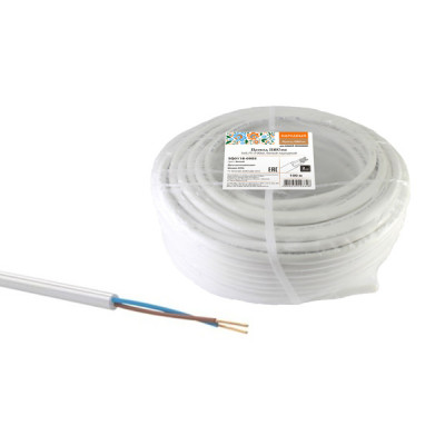 Кабель ПВС 2*0,75 белый (100/рез) TDM