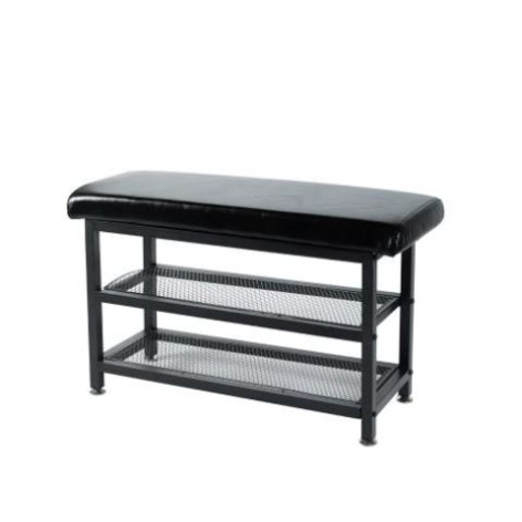 Банкетка металлическая 60*20*32 см черный сиденье Baizheng