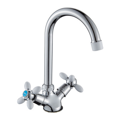 Смеситель DIKALAN для кухни махов. гайка. с высоким изливом махов. белый (12) D4471-8