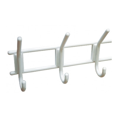 Крючок-вешалка трехрожковый белая пластмасса