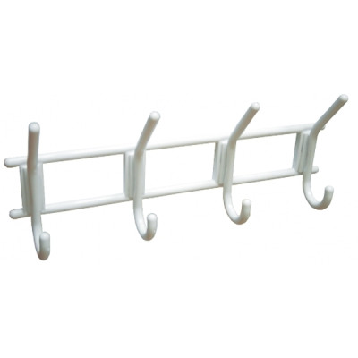 Крючок-вешалка четырехрожковая белая пластмасса