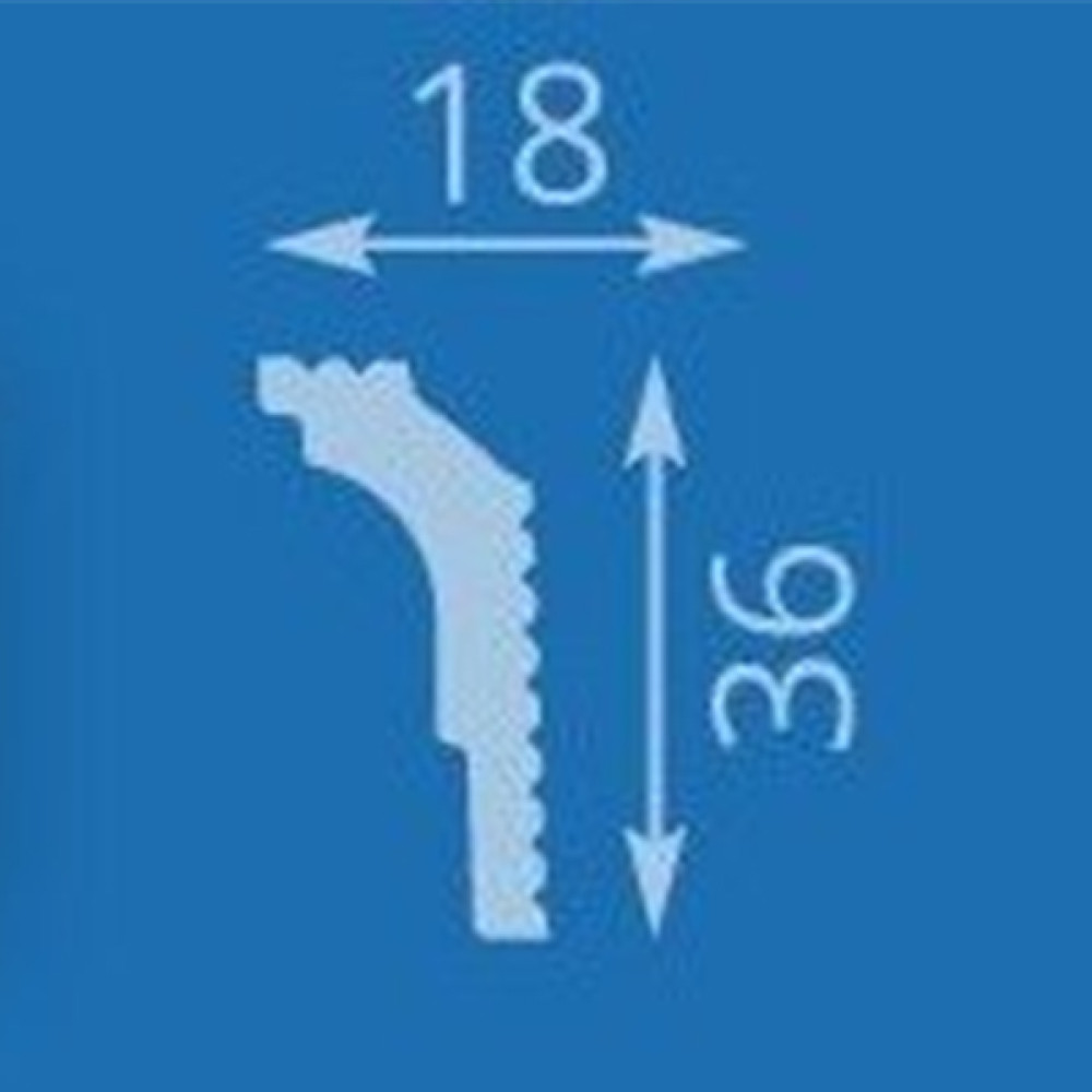 Плинтус экструзионный 04014Е 2,0м 18х36мм (угол 14Е) Формат