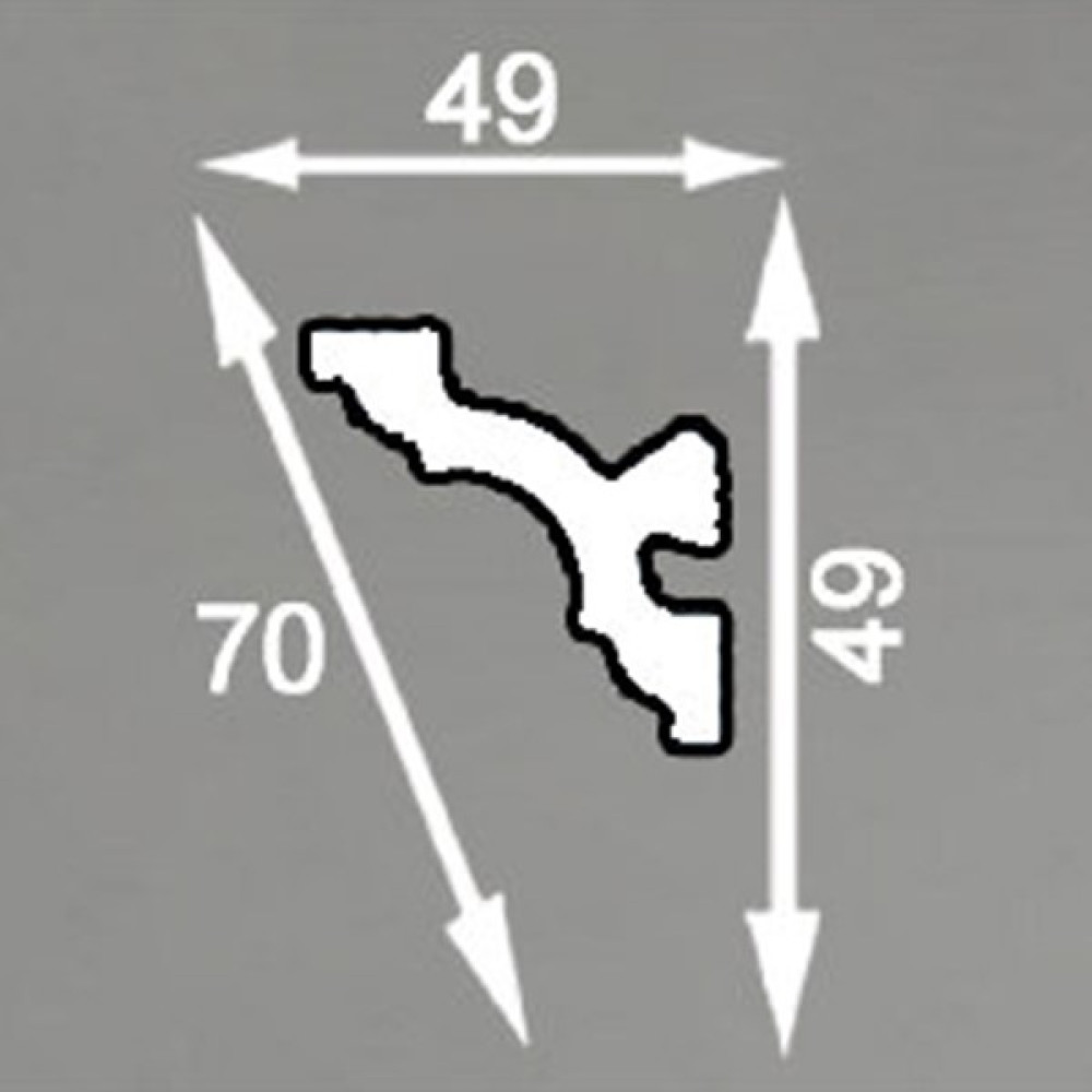 Плинтус экструзионный 07017Е 2,0м 49х49мм (угол 17Е) Формат
