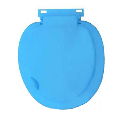 Сиденье для унитаза жесткое Акваком 40*35*4см круглое пластик бирюза-мрамор