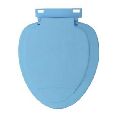 Сиденье для унитаза жесткое Акваком 40*35*4см овальное пластик голубой-мрамор