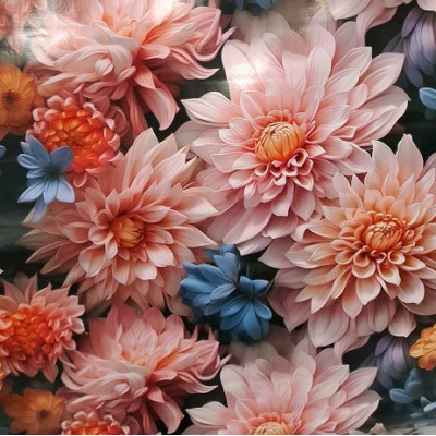 Клеенка ПВХ тканевая основа 1,37(+-3)*20 м глянцевая 3D рис STS009A Grace