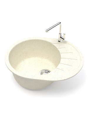 Мойка кухонная гранитная 010 бежевая (овал) 575*440*215мм Мойка кухонная гранитная 010 бежевая (овал) 575*440*215мм