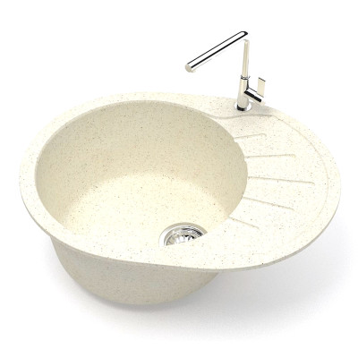 Мойка кухонная гранитная 010 бежевая (овал) 575*440*215мм Мойка кухонная гранитная 010 бежевая (овал) 575*440*215мм