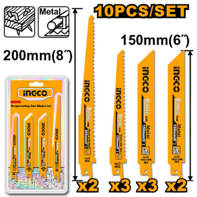 Набор полотен для сабельной электроножовки, SS-хвостовик INGCO RSB1001