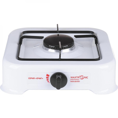 Плита газовая одноконфорочная 3,2 кВт 26,5*26,5 см белый Maxtronic