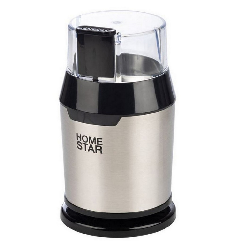 Кофемолка пластик  200 Вт 50 гр чаша нерж сталь импульс черный HS-2036 HomeStar