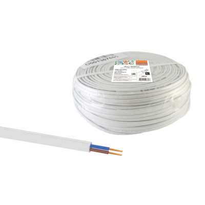 Кабель ПУГНП 2*0,75 белый (ШВВП, ПВВГпг, ПУГВВ) (100/рез) TDM