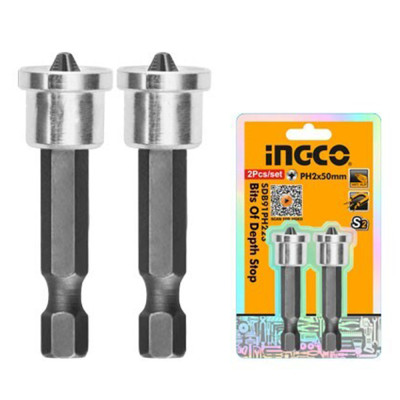 Бита PH2 50мм с ограничителем 2 шт, INGCO SDB91PH223 Бита PH2 50мм с ограничителем 2 шт, INGCO SDB91PH223