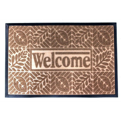 Коврик придверный BAIZHENG 50*80 (Welcome) коричневый (Bay)