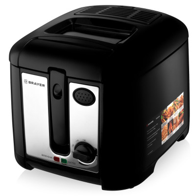 Фритюрница 1800 Вт складная ручка корзина 2,5 л 400 гр чаша для масла несъемная черный Brayer