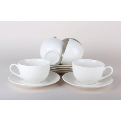 Набор фарфоровый чайный  12 пр 220 мл белый Коралл