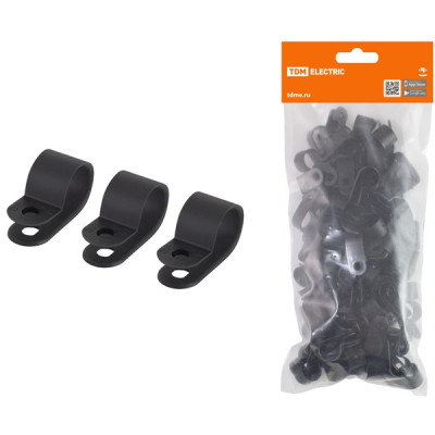 Скоба нейлоновая крепежная СКН-12 черная (100 шт) TDM Скоба нейлоновая крепежная СКН-12 черная (100 шт) TDM