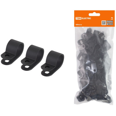 Скоба нейлоновая крепежная СКН-5 черная (100 шт) TDM Скоба нейлоновая крепежная СКН-5 черная (100 шт) TDM