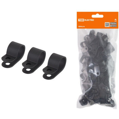 Скоба нейлоновая крепежная СКН-6 черная (100 шт) TDM Скоба нейлоновая крепежная СКН-6 черная (100 шт) TDM