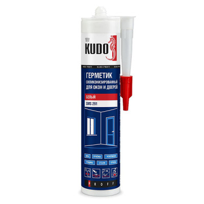 Герметик силиконизированный для окон и дверей белый 280мл Kudo
