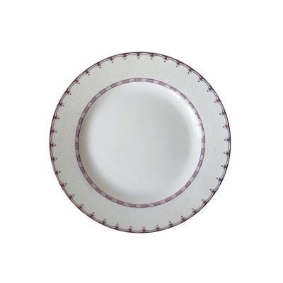 Тарелка фарфоровая обеденная 23 см бело-золотой Chelsea Коралл