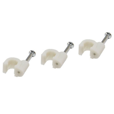 Скоба для кабеля 8мм плоская пластиковая (упак. 50шт) TDM Скоба для кабеля 8мм плоская пластиковая (упак. 50шт) TDM