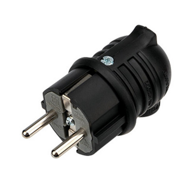 Вилка угловая влагозащищенная, с/з, 16 А, IP44 каучук REXANT