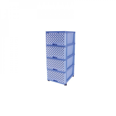 Комод пластиковый 4-х секционный сетка голубой Ddstyle Комод пластиковый 4-х секционный сетка голубой Ddstyle