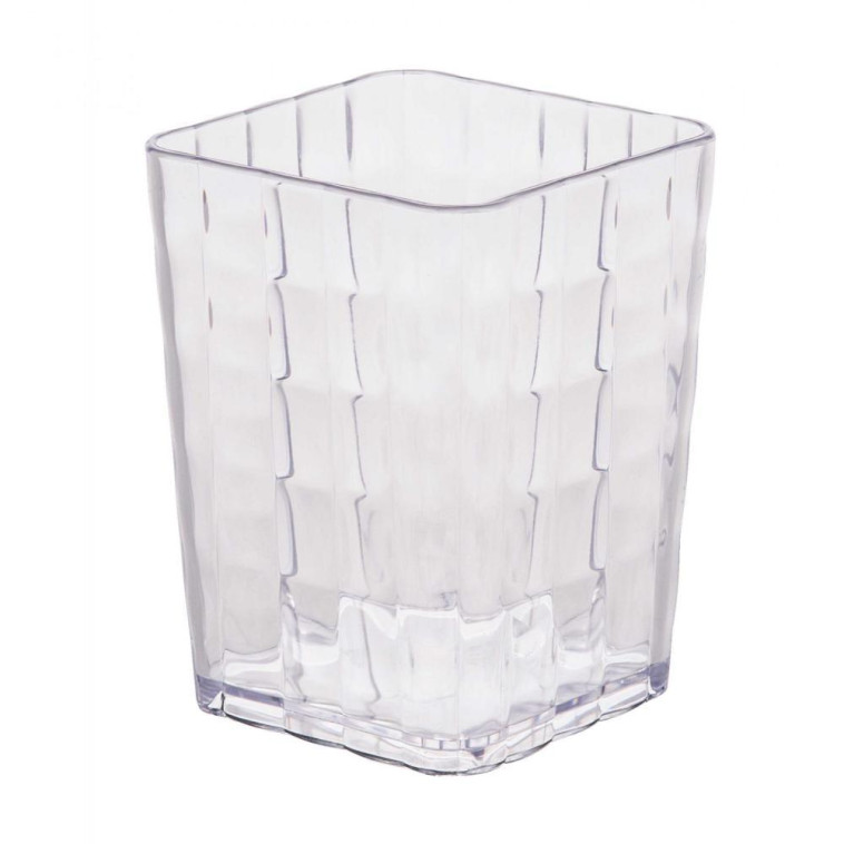 Стакан пластиковый для зубных щеток 75*75*100 мм прозрачный Кристалл Альтернатива