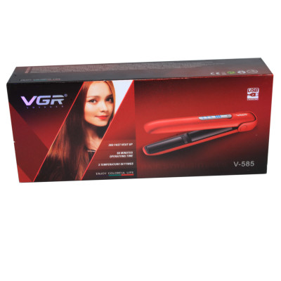 Выпрямитель для волос 5 Вт пластины турмалиновое покрытие красный Baizheng