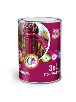 Грунт-эмаль по ржавчине алкидная OLECOLOR серебро 4,0кг