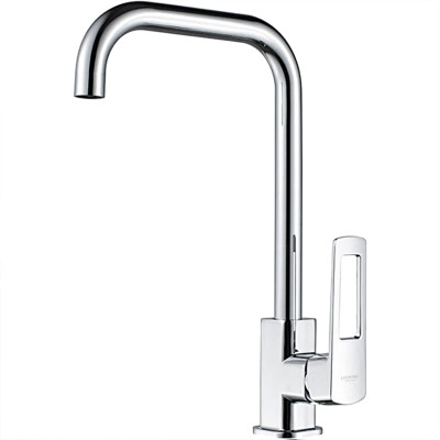 Смеситель для кухни однорыч. 35мм гайка излив высокий поворотн Латунь Хром Ledeme L4067