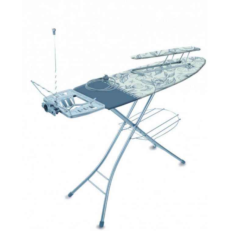 Доска гладильная металлическая 1220*400 мм серые цветы Эльза де люкс Nika