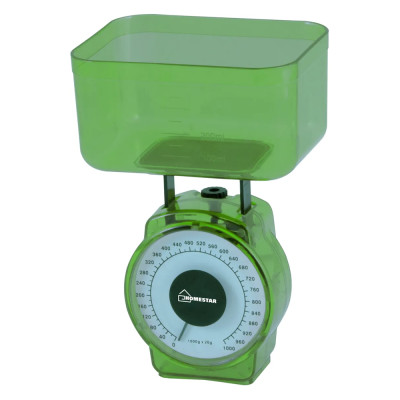 Весы кухонные механические 1 кг чаша съемная 0,5 л зеленый HS-3004М HomeStar