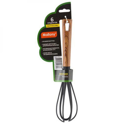 Венчик из нейлона 30 см дер ручка на блистере FORESTA Mallony Венчик из нейлона 30 см дер ручка на блистере FORESTA Mallony