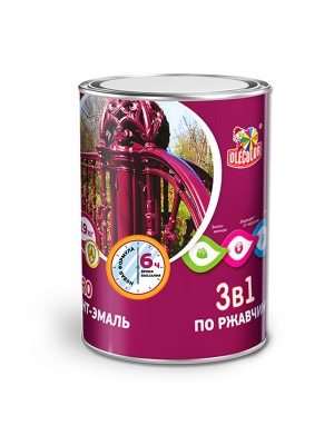 Грунт-эмаль по ржавчине алкидная OLECOLOR шоколадная 10,0кг
