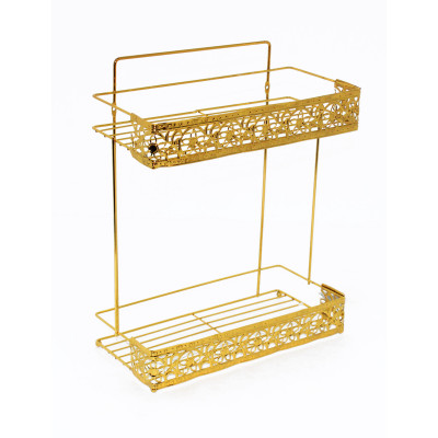 Полка металлическая дл ванной 2-х ярусная 28*13*34 см медь Baizheng