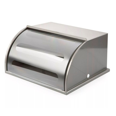 Хлебница пластиковая 31,2*36,1*18,7 см серебро прозрачный Mulin Berossi
