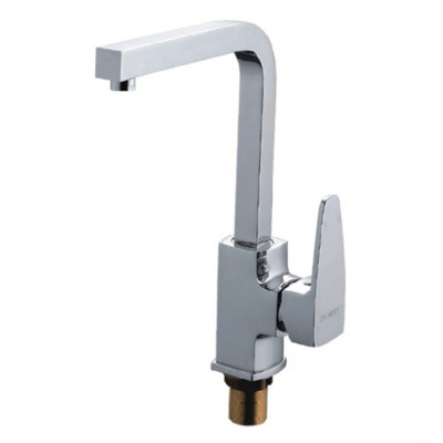 Смеситель для кухни однорыч. 35мм гайка излив высокий поворотн Латунь Хром Ledeme L4030-2