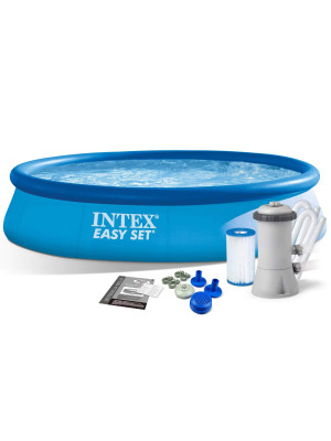Бассейн с надувным бортом 396*84см 7290 л фильтр-насос Easy Set Pools Intex Бассейн с надувным бортом 396*84см 7290 л фильтр-насос Easy Set Pools Intex