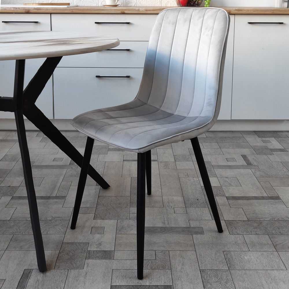 Стул металлический Baizheng 88×40×50 см, текстиль, светло-серый, до 150 кг