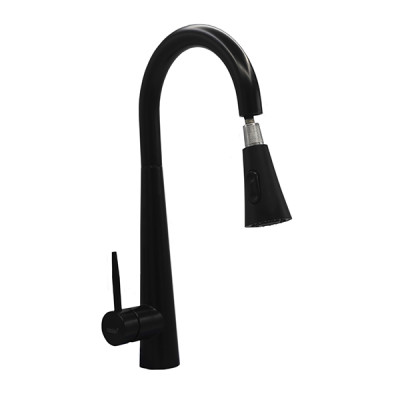 Смеситель DIKALAN для кухни высокий излив, нержавеющая сталь, Черный (12) B5268-7