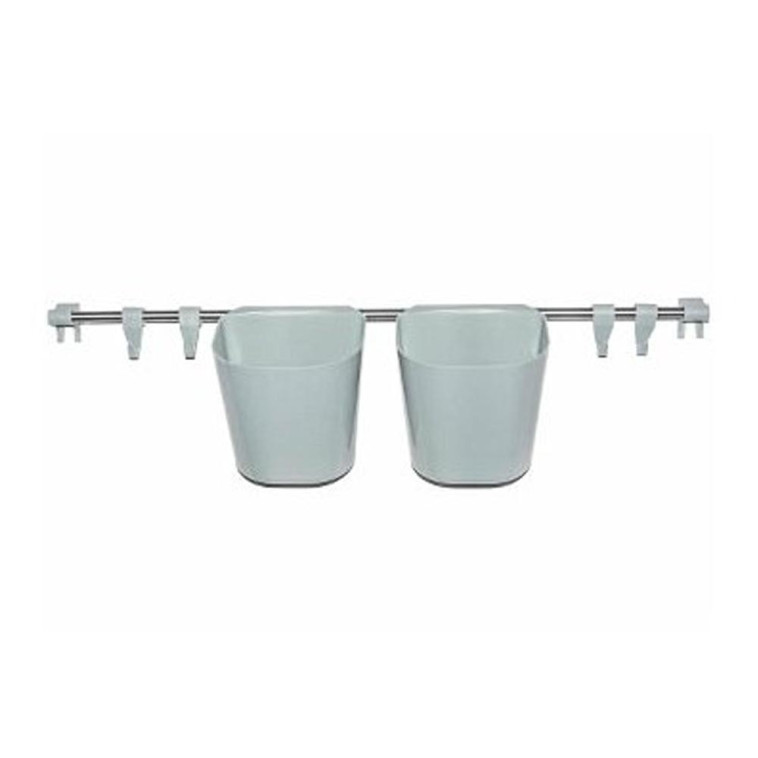 Фото Набор пластиковый 60*12,5*12,9 см рейлинг с контейнером серая мистерия Prestige Berossi