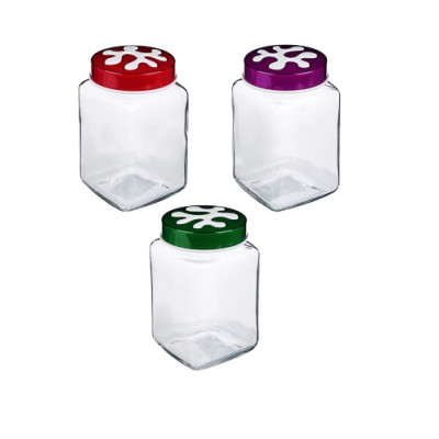 HEREVIN Пазл Банка для сыпучих продуктов, стекло, 1л, 3 цвета, 137011-804