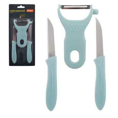 Нож нерж сталь 3 пр ножи овощечистка блистер Classico Mallony