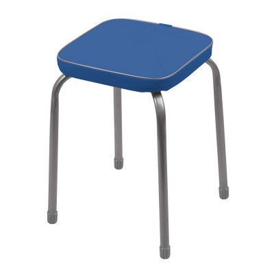 Табурет металлический 510*510*470 мм с мягким сиденьем синий Фабрик 3 Nika Табурет металлический 510*510*470 мм с мягким сиденьем синий Фабрик 3 Nika