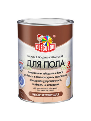 Эмаль для пола алкидно-уретановая OLECOLOR желто-коричневый быстросохнущая 0,8кг