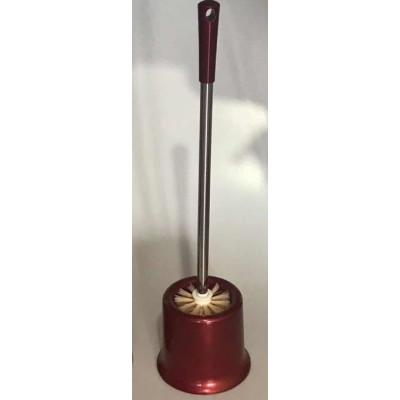 Ерш пластиковый для туалета с подставкой 53*14 см красный Baizheng